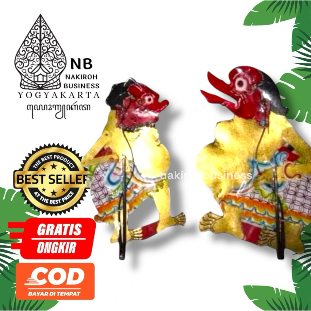 NAKIROHBUSINESS Wayang Kulit sapi TOGOG BILUNG / SEPASANG TOGOG BILUNG -+ 60 cm Standar Dalang