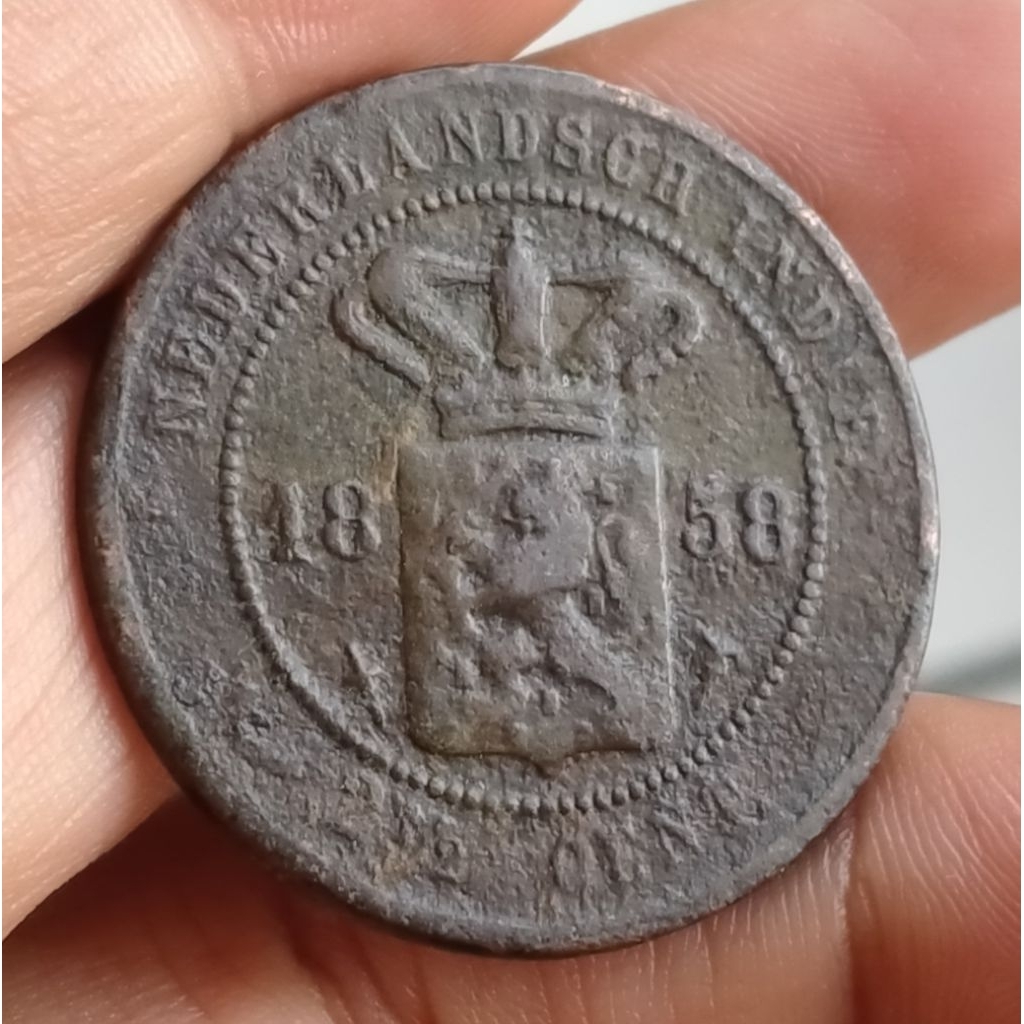 Koin Kuno Benggol 2,5 Cents 1858 ned indie zaman belanda