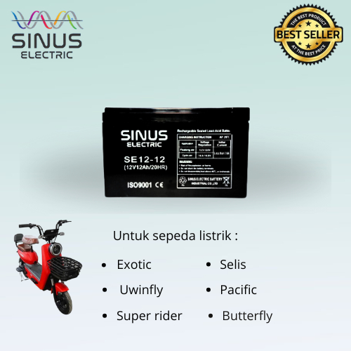 aki baterai kering vrla mf selis 12ah 12v sepeda listrik 12v 12ah ups selis