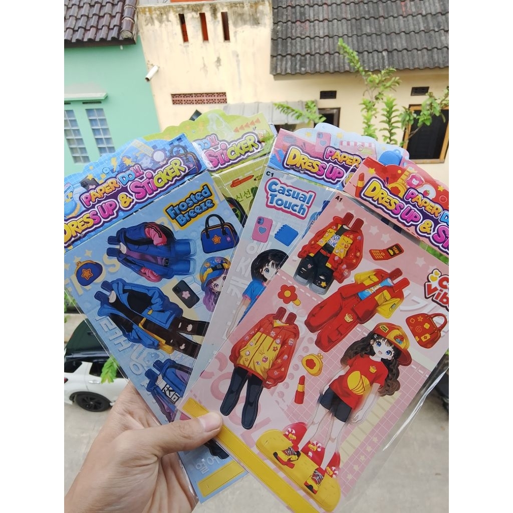 

paper doll dress up sticker / sticker tempel lucu viral / stiker anak murah / stiker lucu