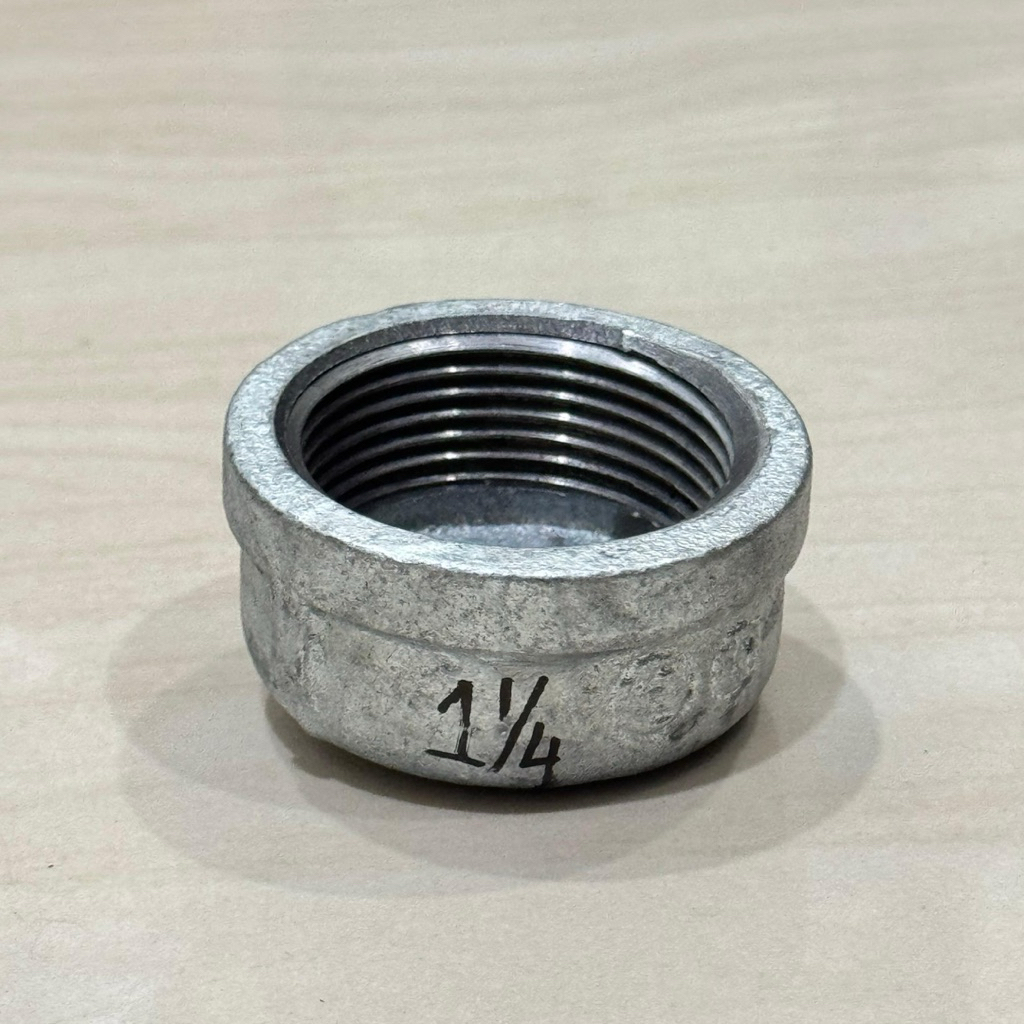 (HARGA 1buah) Dop besi galvanis 1-1/4” inci tutup drat dalam besi 1.25”inci plug las besi end cap be