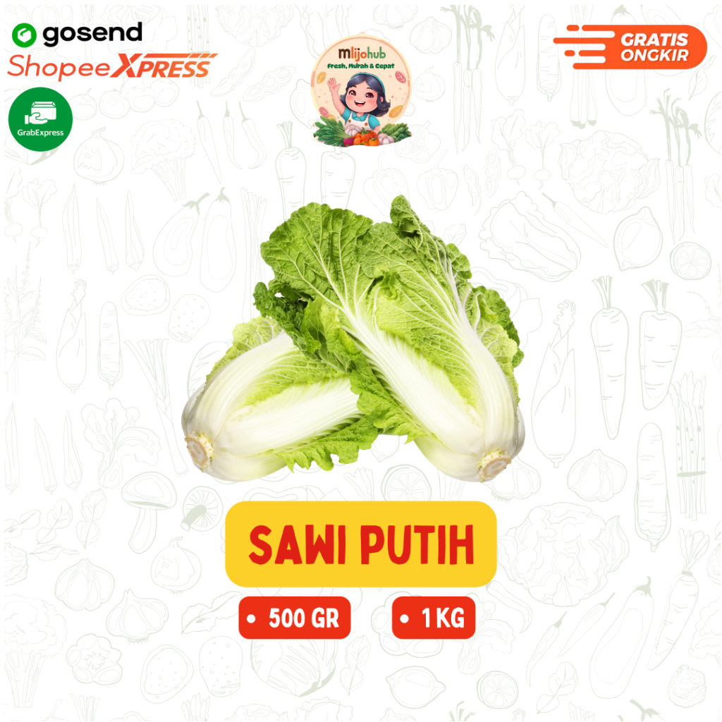 

Sawi Putih - Pengiriman Instan - Fresh Mlijohub Malang