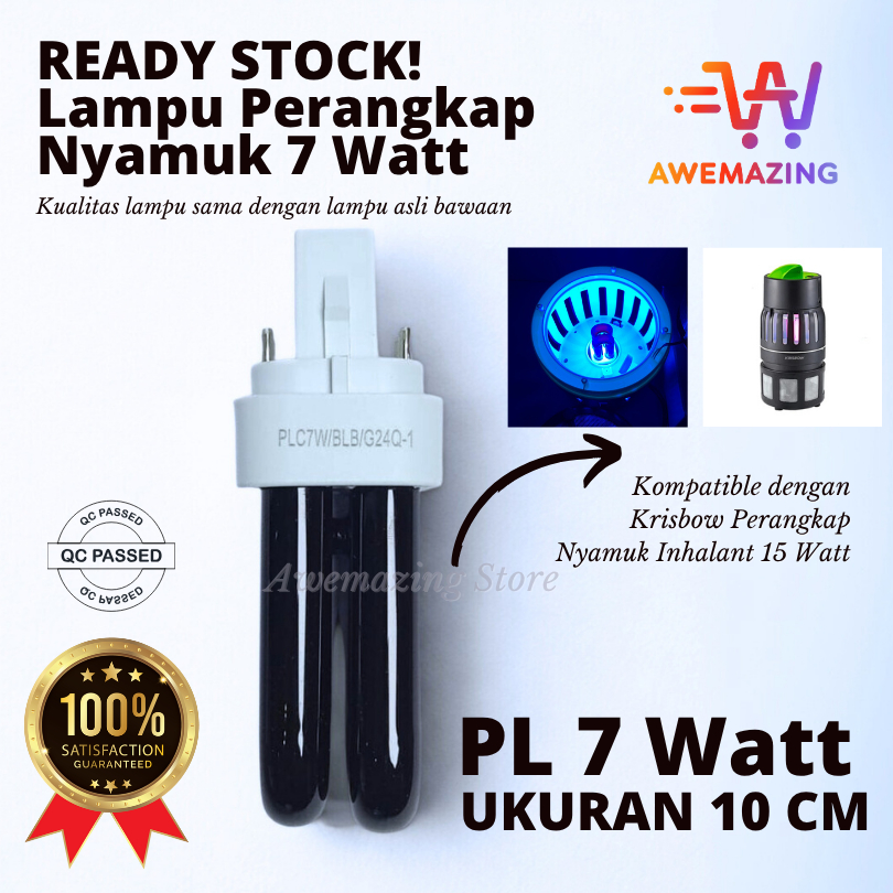 Lampu Nyamuk UV Pengganti 7 Watt FSL PL 7W Untuk Perangkap Nyamuk Krisbow Inhalant 15W