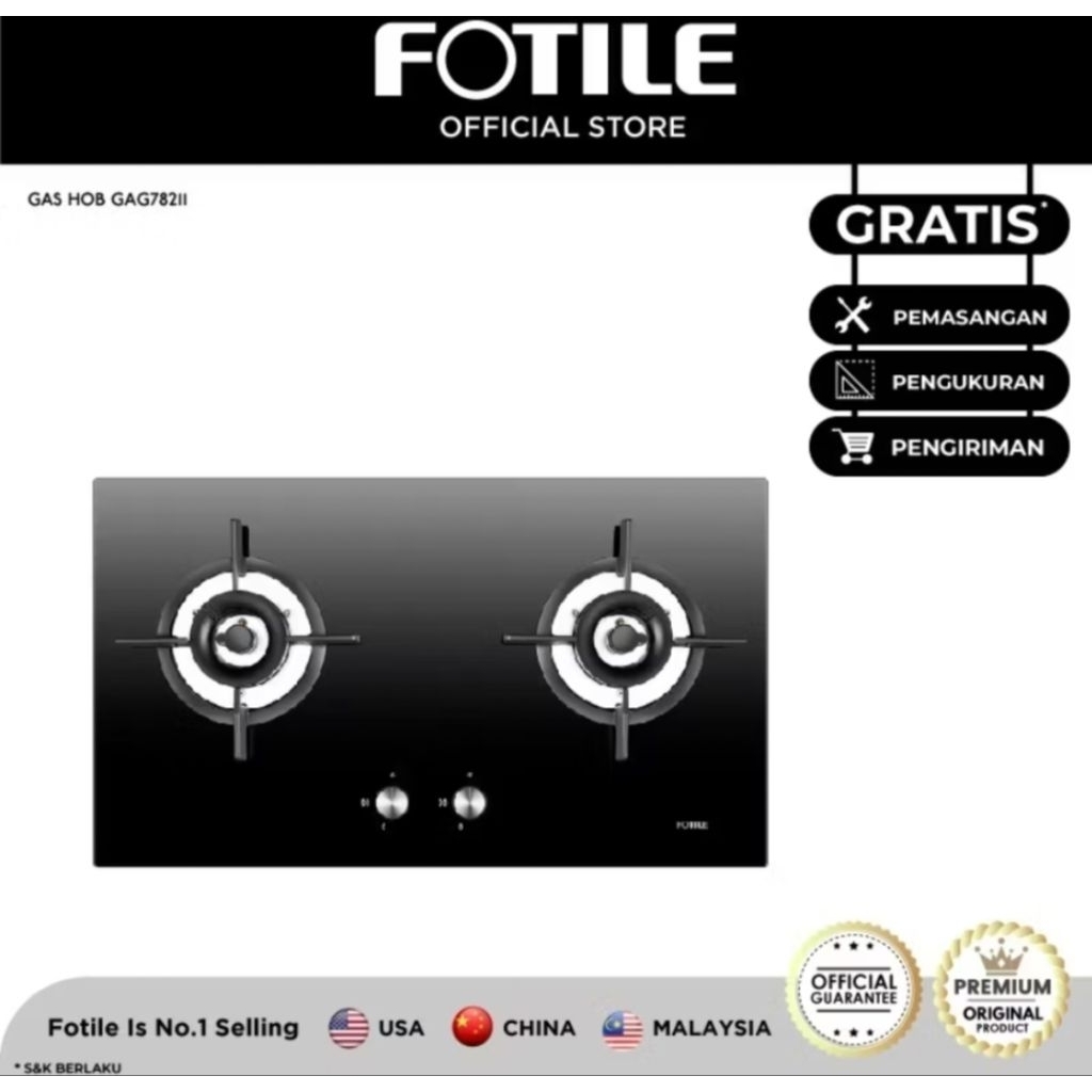 TERLARIS FOTILE Kompor Gas / Kompor Tanam 2 Tungku -GHG78211