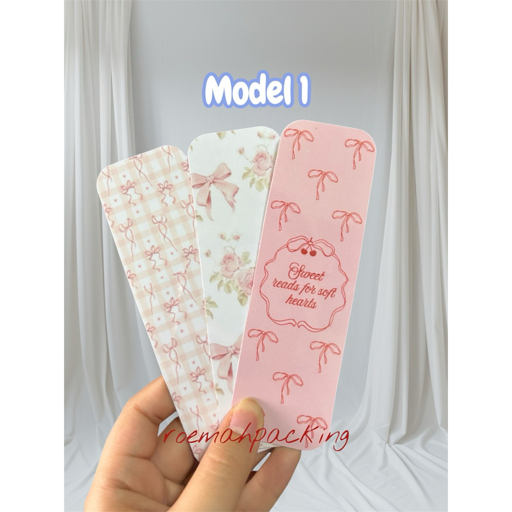 

Bookmark motif coquette/ bookmark motif pita lucu / pembatas buku 3in1