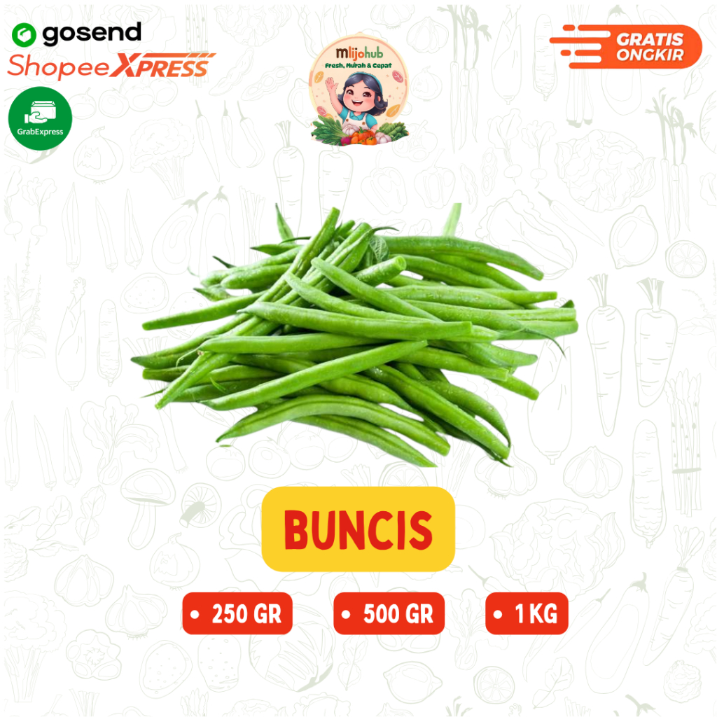 

Buncis - Pengiriman Instan - Fresh Mlijohub Malang