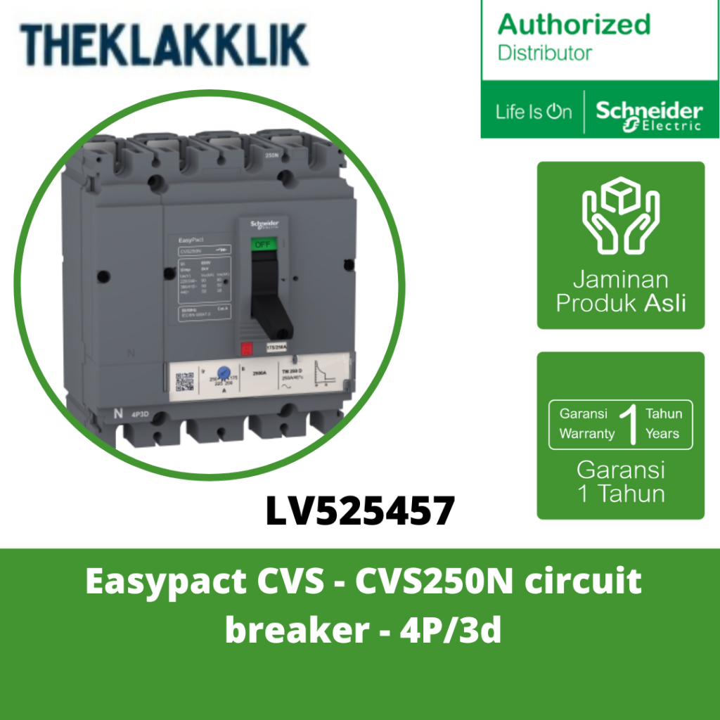 SCHNEIDER - LV525457 - Easypact CVS - CVS250N circuit breaker - 4P/3d