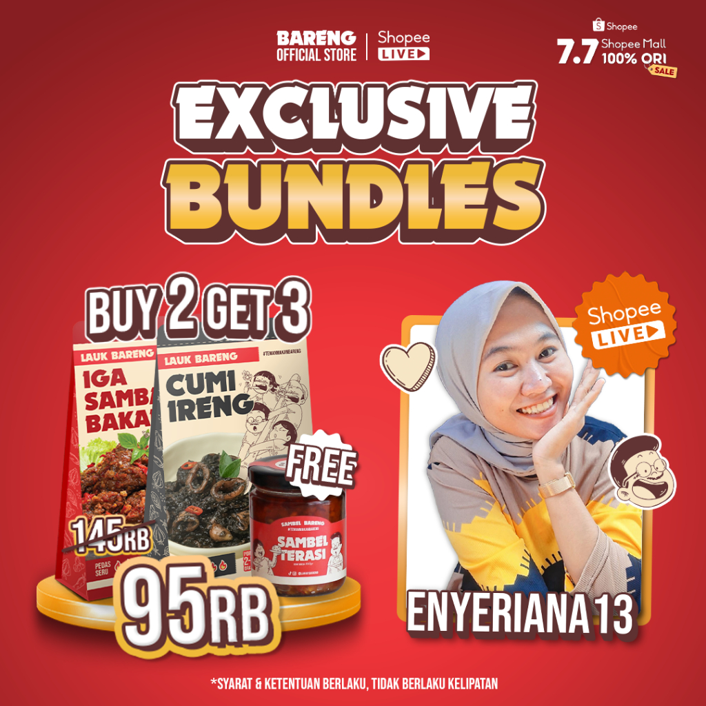 

[SPECIAL BUNDLES ENYERIANA] 2 Lauk Free Sambel Ijo hanya 82rb