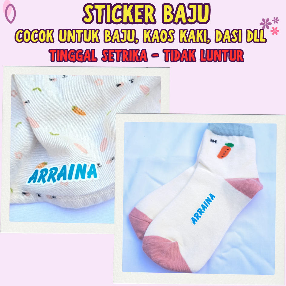 

1 Jam Jadi - Stiker Label Nama Baju Anak Custom + Foto – Tinggal Setrika | Anti Luntur