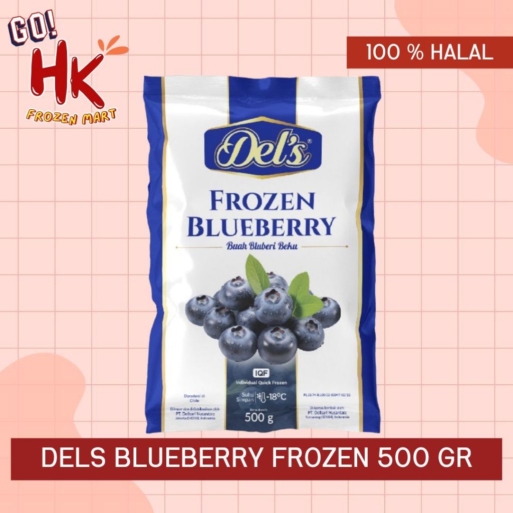 

INSTAN ONLY Dels Blueberry Frozen 500gr | buah beku blueberries premium HK FROZEN MART