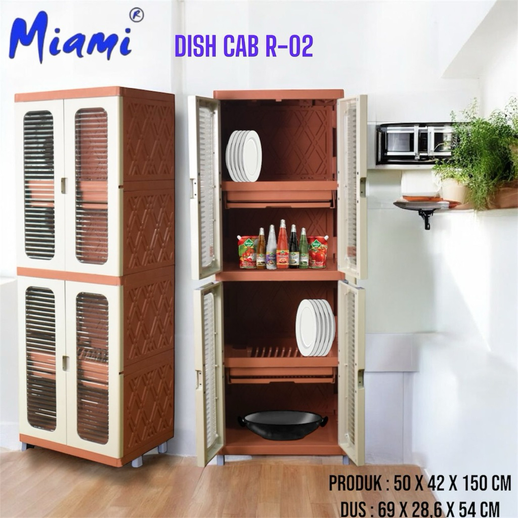 [MIAMI] Lemari Piring Tertutup / Lemari Piring Estetik Minimalis / Lemari Piring Plastik / Lemari Pi