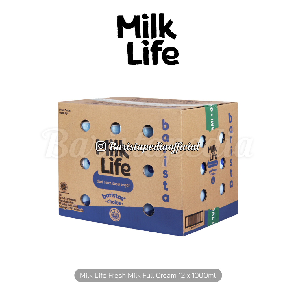 Fresh Milk MilkLife Plain 1 Dus ( 12*1000ml ) | Susu Segar FreshMilk FM Milk Life 1 Karton ( 12*1L )
