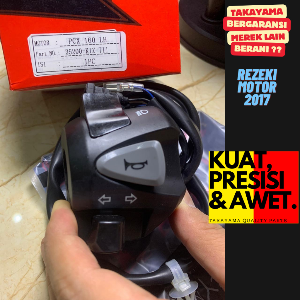 GARANSI HOLDER SAKLAR KIRI HONDA PCX 160 35200-K1Z BERKUALITAS MEREK TAKAYAMA TKYM