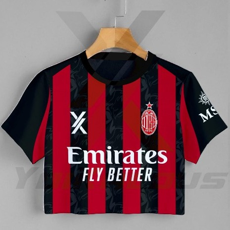 Yoikalous Jersey Croptop Wanita AC MILAN 25/26