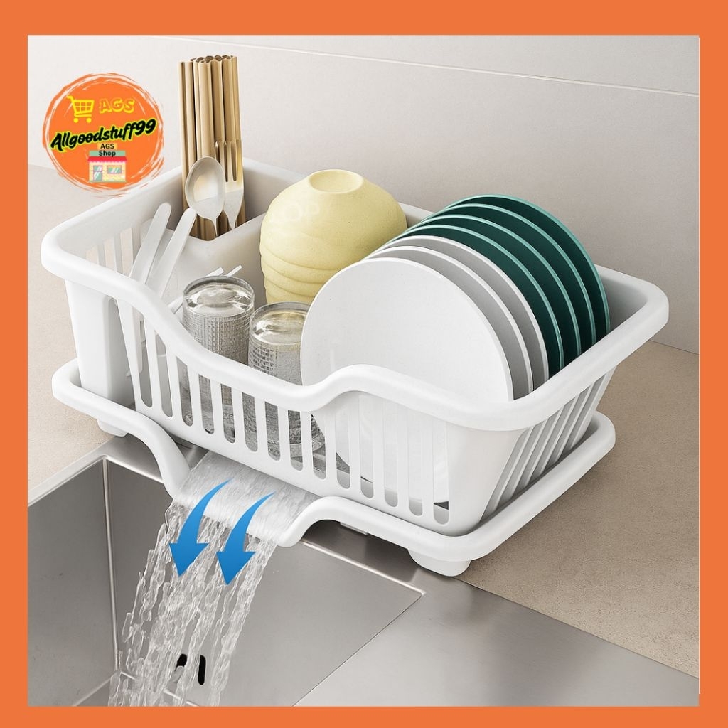 Rak Piring Mangkok Sendok Garpu dan Gelas Packing Aman Dengan Dos Rak Cuci Piring Termasuk Tray Air 