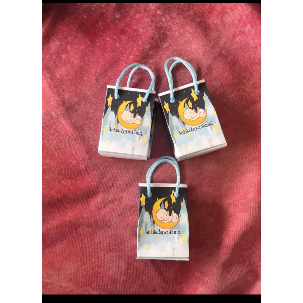 

custom bag telur ( tempat telur aqiqah model tas mini)