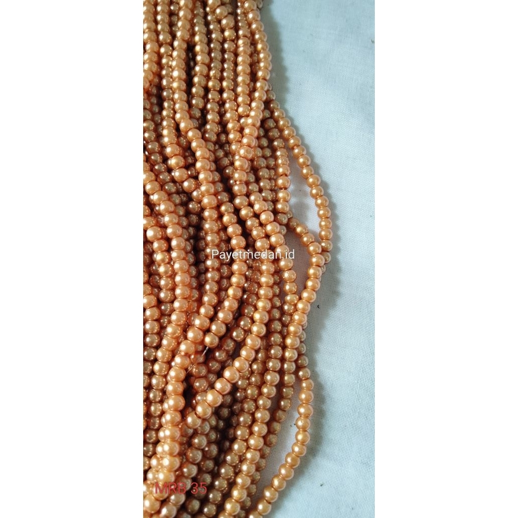 Payet Mutiara sintetis ukuran 4mm mote berat