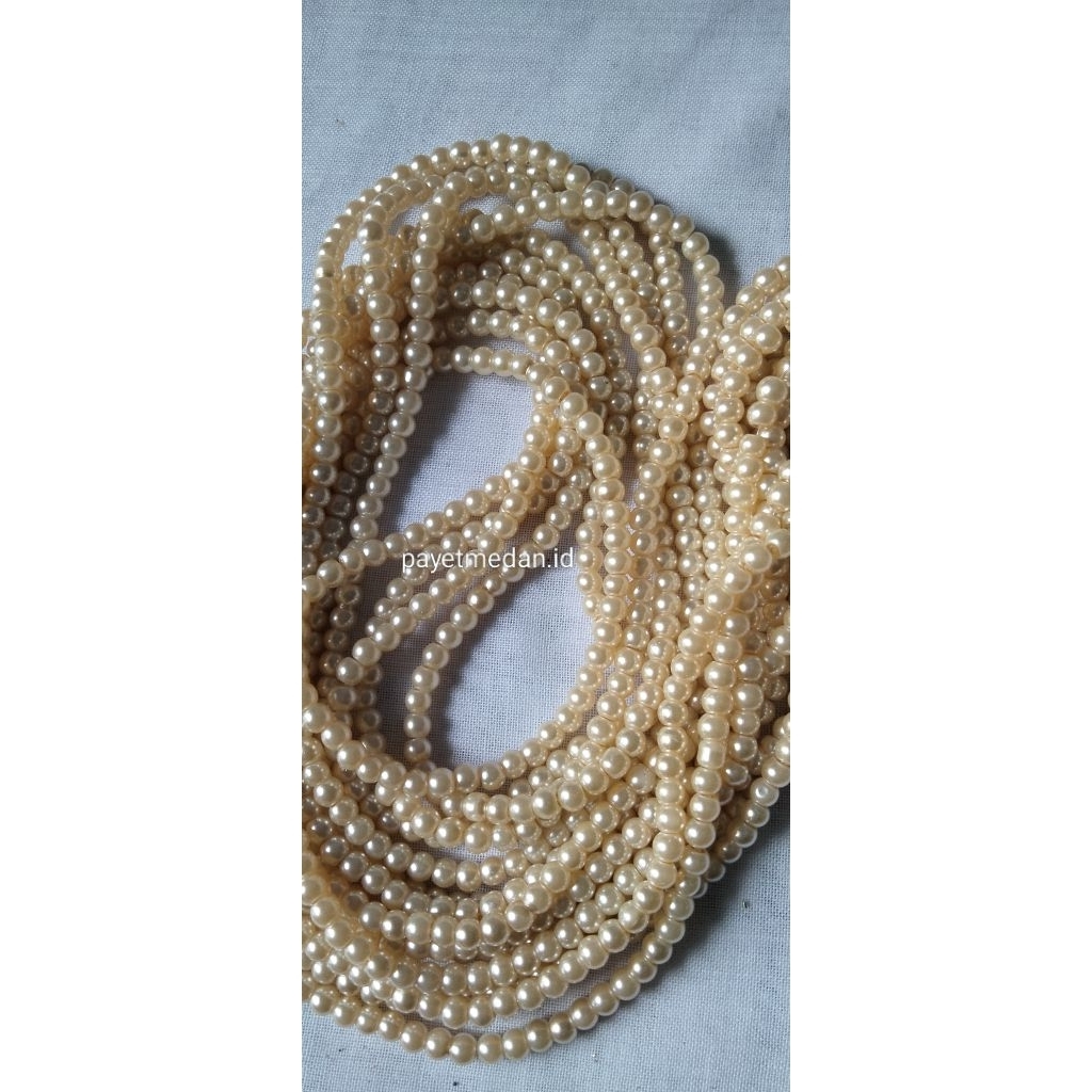 Payet Mutiara sintetis ukuran 4mm mote berat