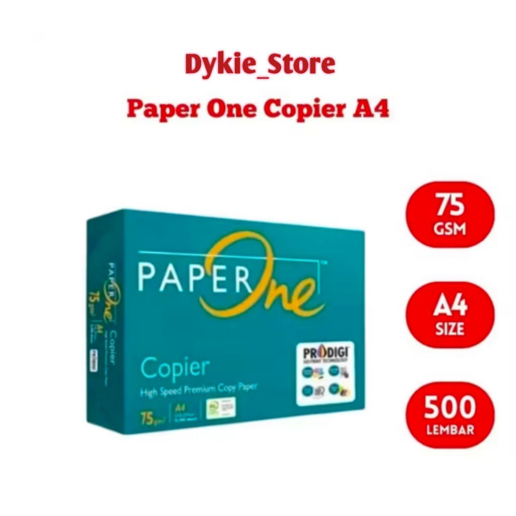 

PaperOne Kertas A4 75gr Copier 1 Rim (500 Lembar) Kertas HVS A4 Kertas Fotocopy