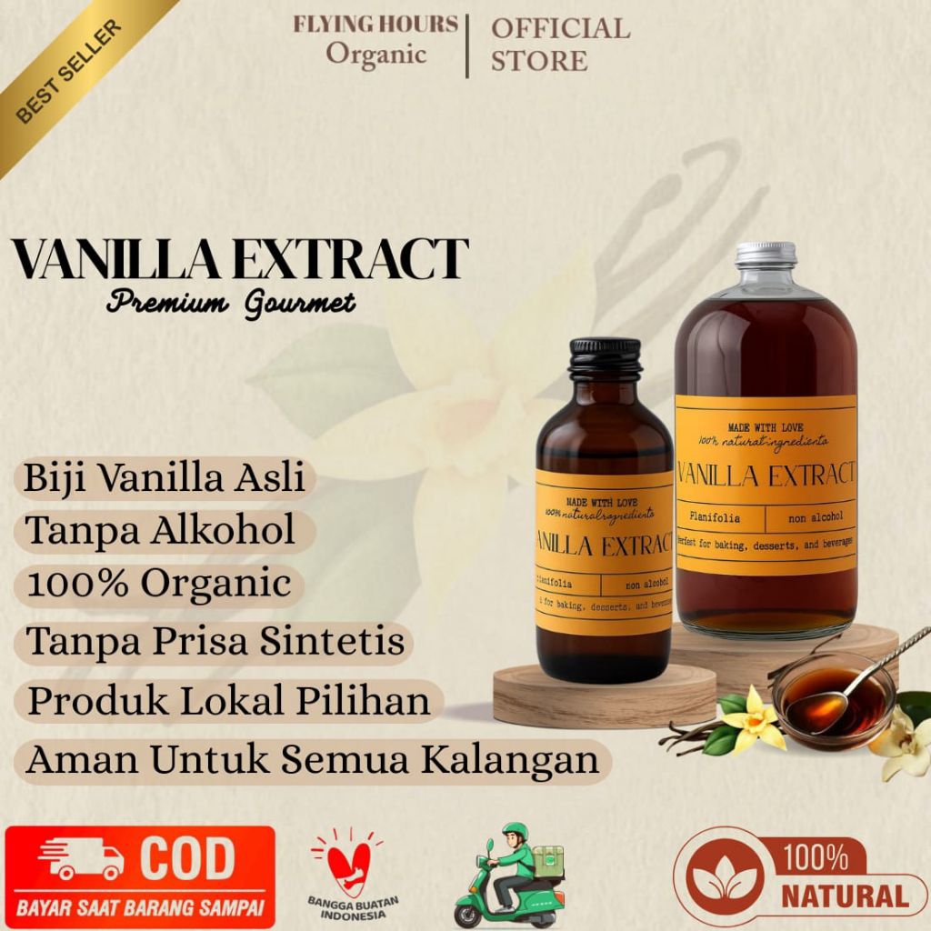 

1 Kg - Vanilla Extract Dengan Beans Dalam Kemasan Premium Gourmet HomeMade Halal