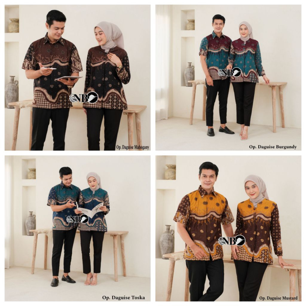 Batik Couple Atasan Batik Couple Busui Friendly Kemeja Batik lengan Pendek Kekinian Modern