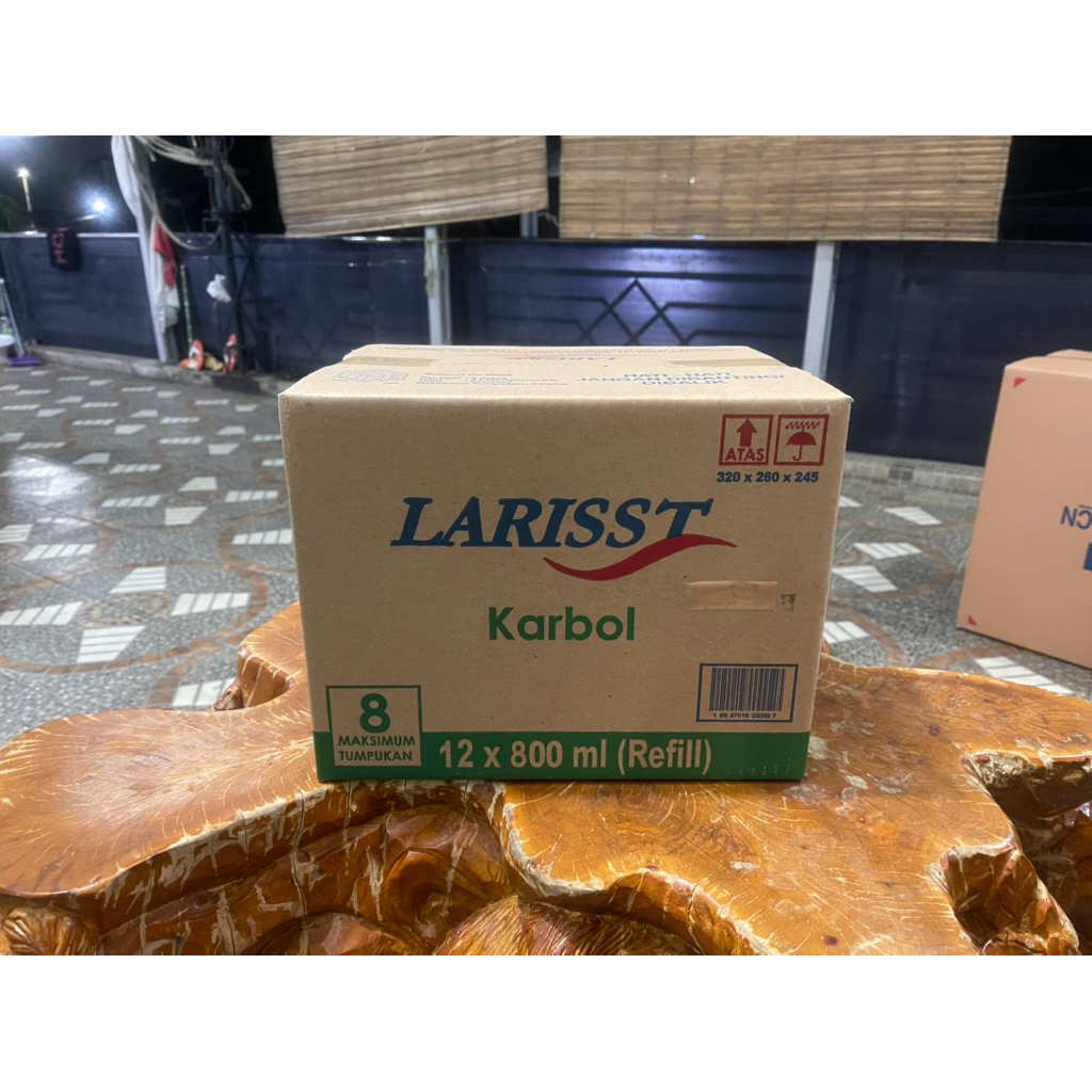 

Kardus 32 cm x 26 cm x 25 cm (350) Bekas Larisst 12x800ml Single Wall