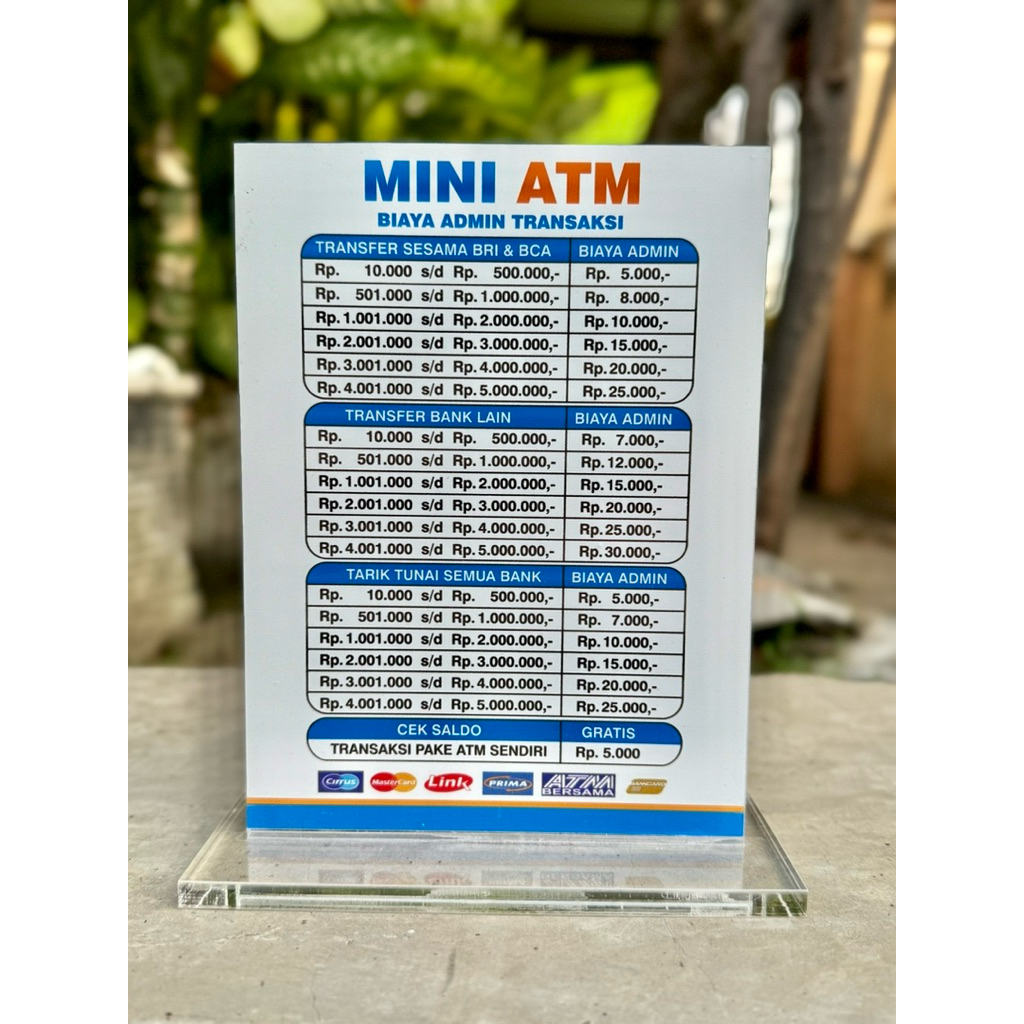 

BAHAN AKRILIK TEBAL UKURAN 15x20cm BISA CUSTOM / RUBAH NOMINAL TARIF