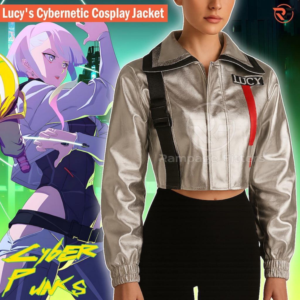 Lucy's CyberPunk Edgrunners Cosplay Jaket Costum Bomber Gaming Cosplay Jaket wanita video game Jaket