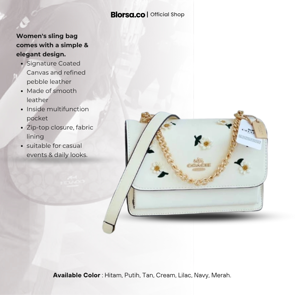 Tas Wanita Premium Tas Wanita Branded High Quality Women's KLARE Flap Chain Bag Embroidery Flower Pa