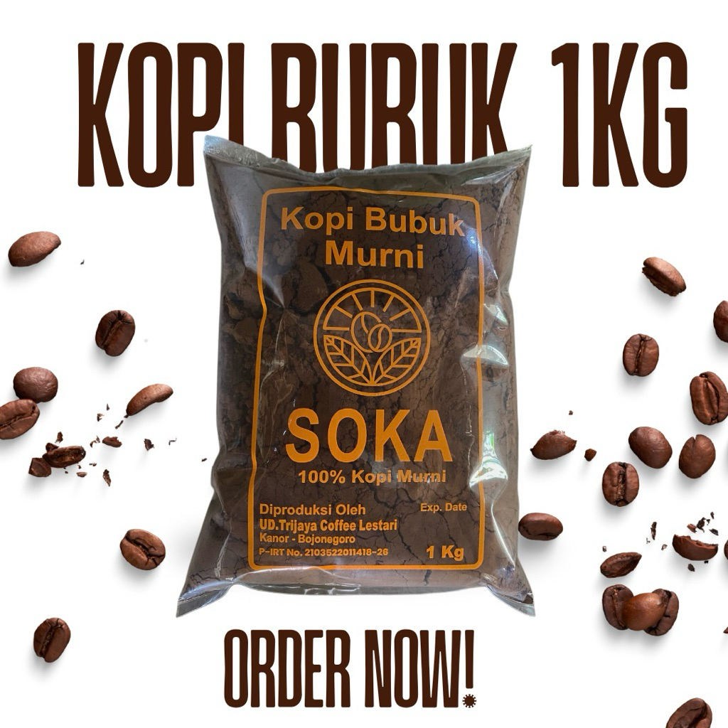 

KOPI BUBUK 1kg - Kopi Bubuk Robusta Cap Soka - Kopi Bubuk Murni 1kg khas Warung Kopi - Kopi Giras Kopi Bubuk Hitam Murah 1kg Coffee Robusta