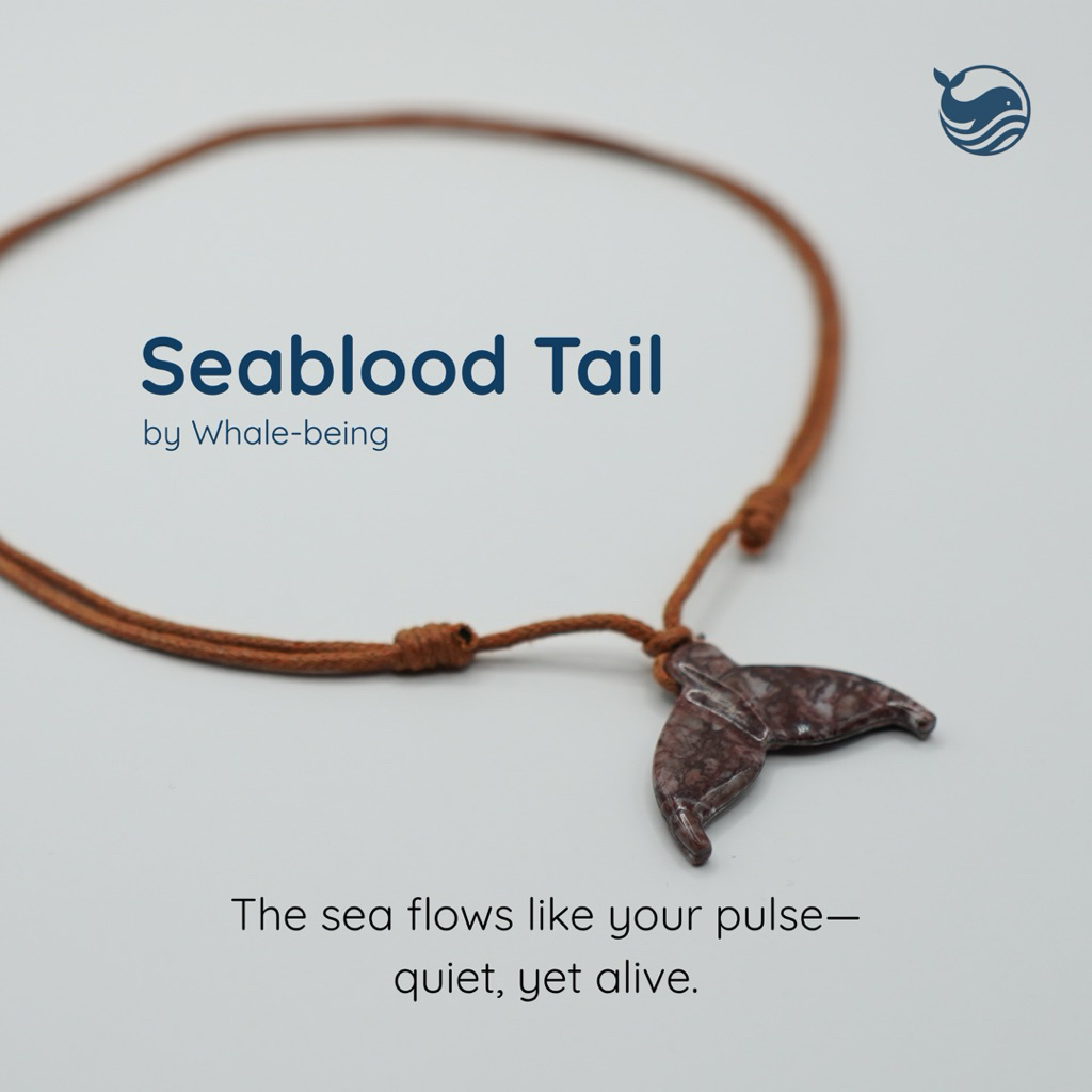 Whale-being Tail Necklace - Seablood Tail / Kalung Whale Tail / Kalung Ekor Paus Handmade