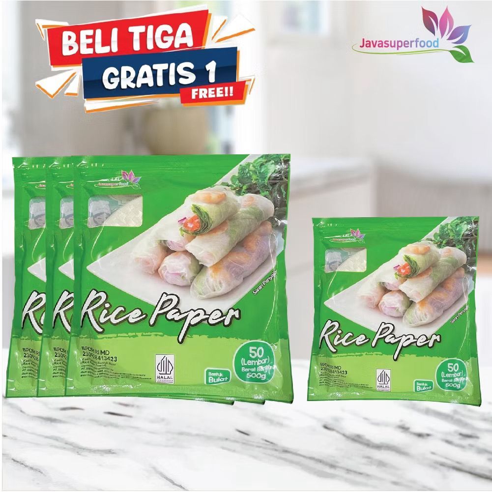 

[BELI 3 GRATIS 1] JAVA RICE PAPER 500GR/50LEMBAR/KULIT LUMPIA BANH TRANG