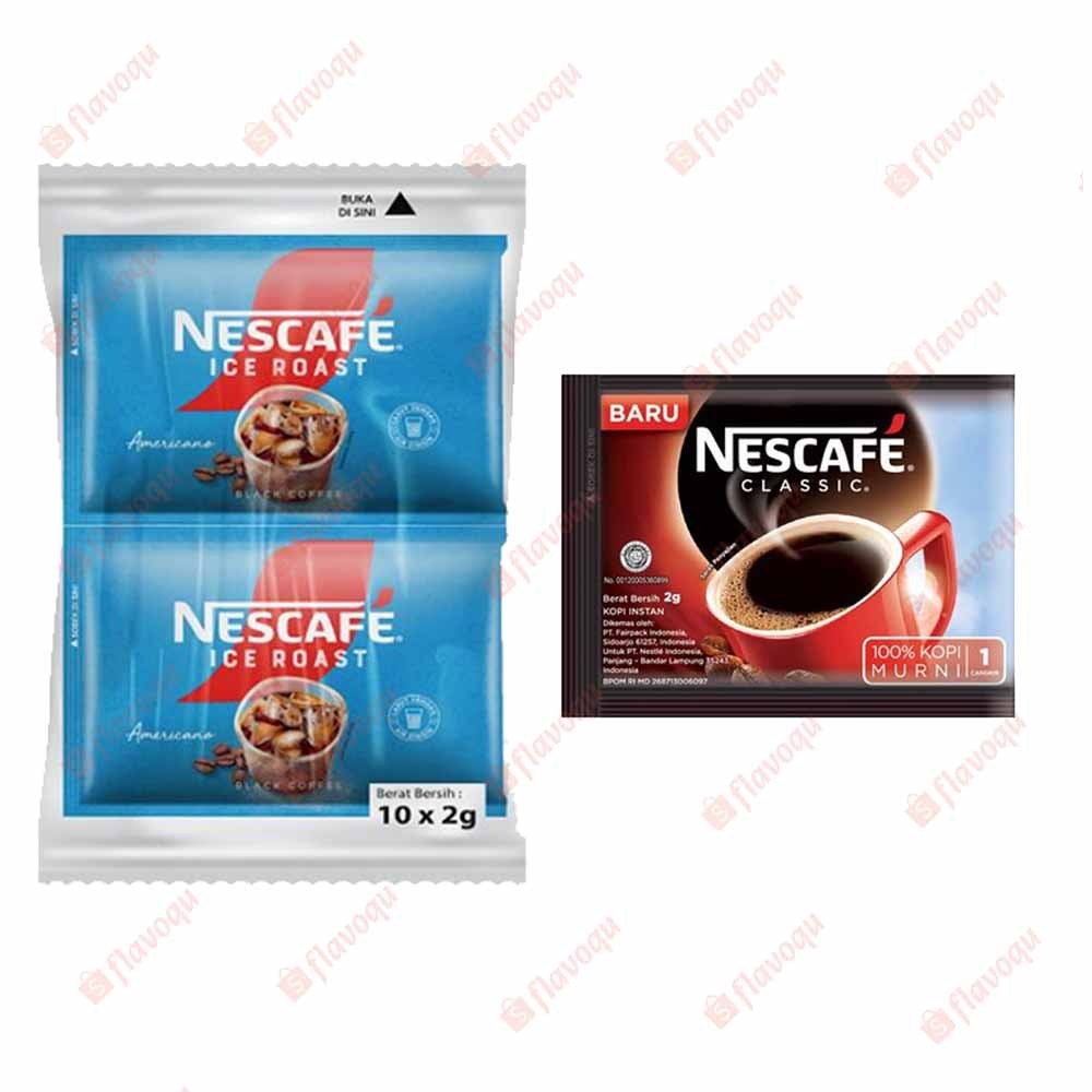 

Nescafe Classic Instant Black Coffee | Nescafe Ice Roast Americano Sachet 10x2gr Kopi Instan