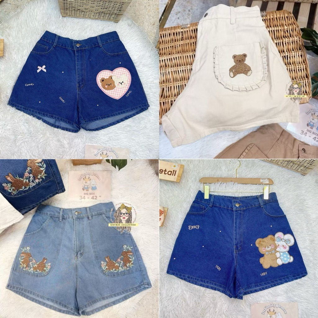 [READY] 100% PREMIUM QUALITY BANGKOK THAILAND INFINITY JEANS CELANA PENDEK JINS DENIM BORDIR PATCH B