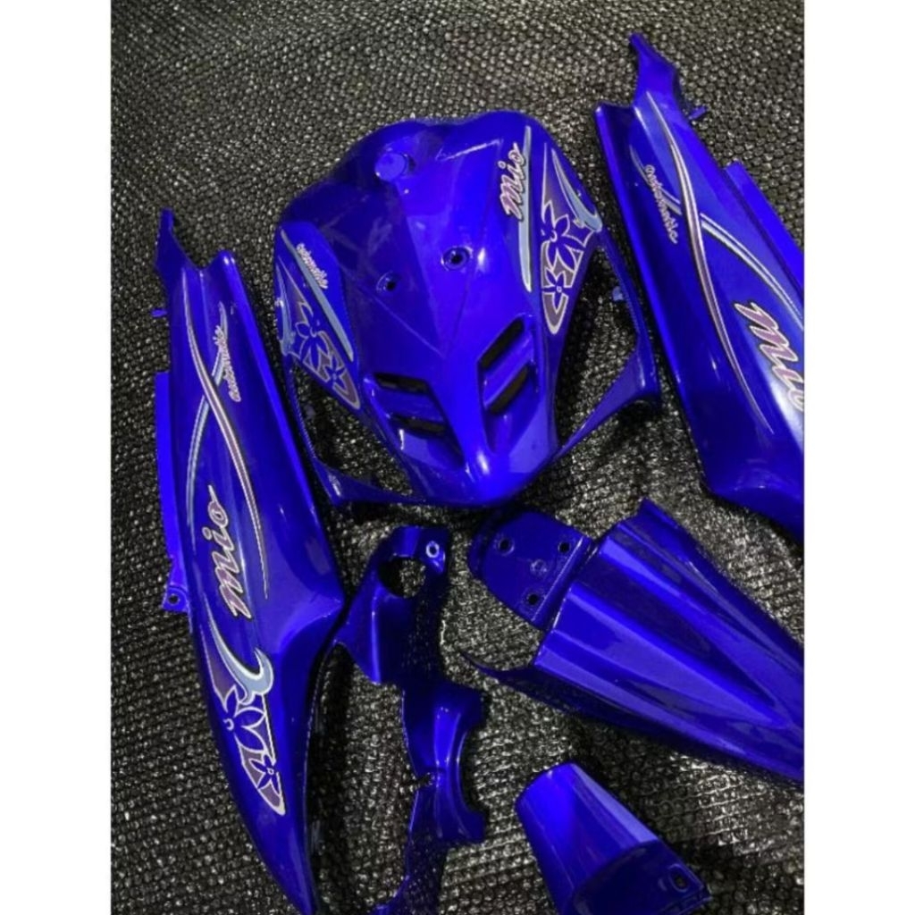Cover full body yamaha mio sporty biru/full body halus mio sporty biru plus stripping
