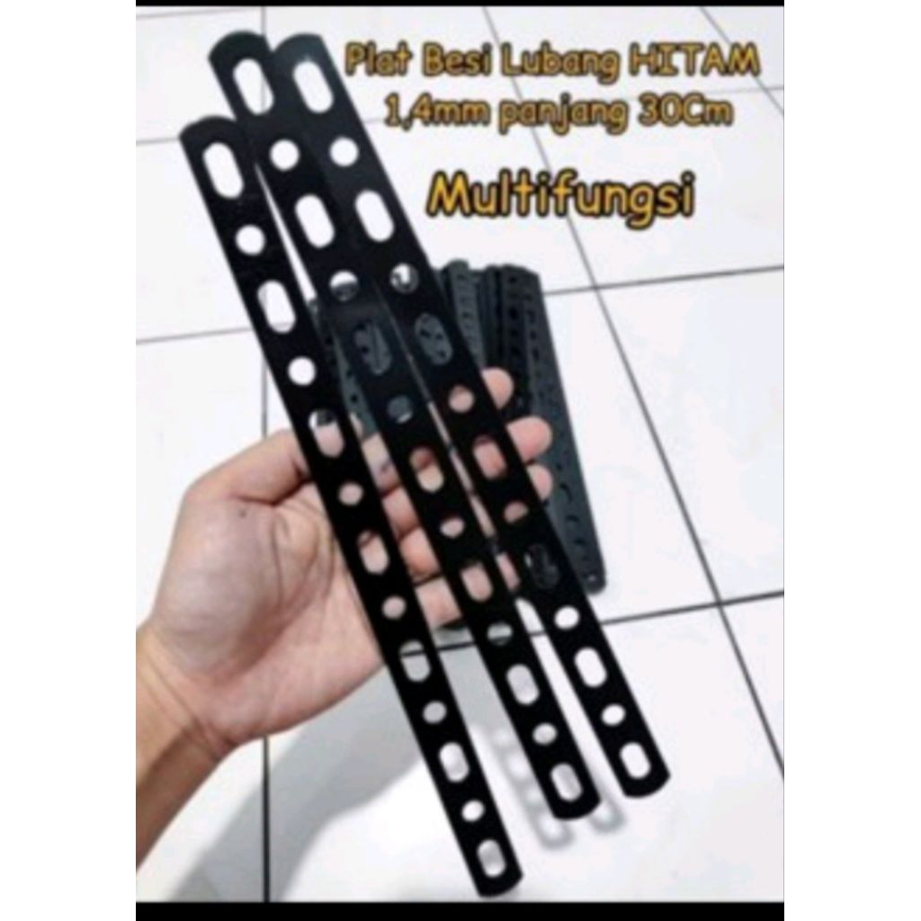 BREKET LUBANG HITAM / PLAT BESI LUBANG MULTIFUNGSI PANJANG 30CM /BRACKET