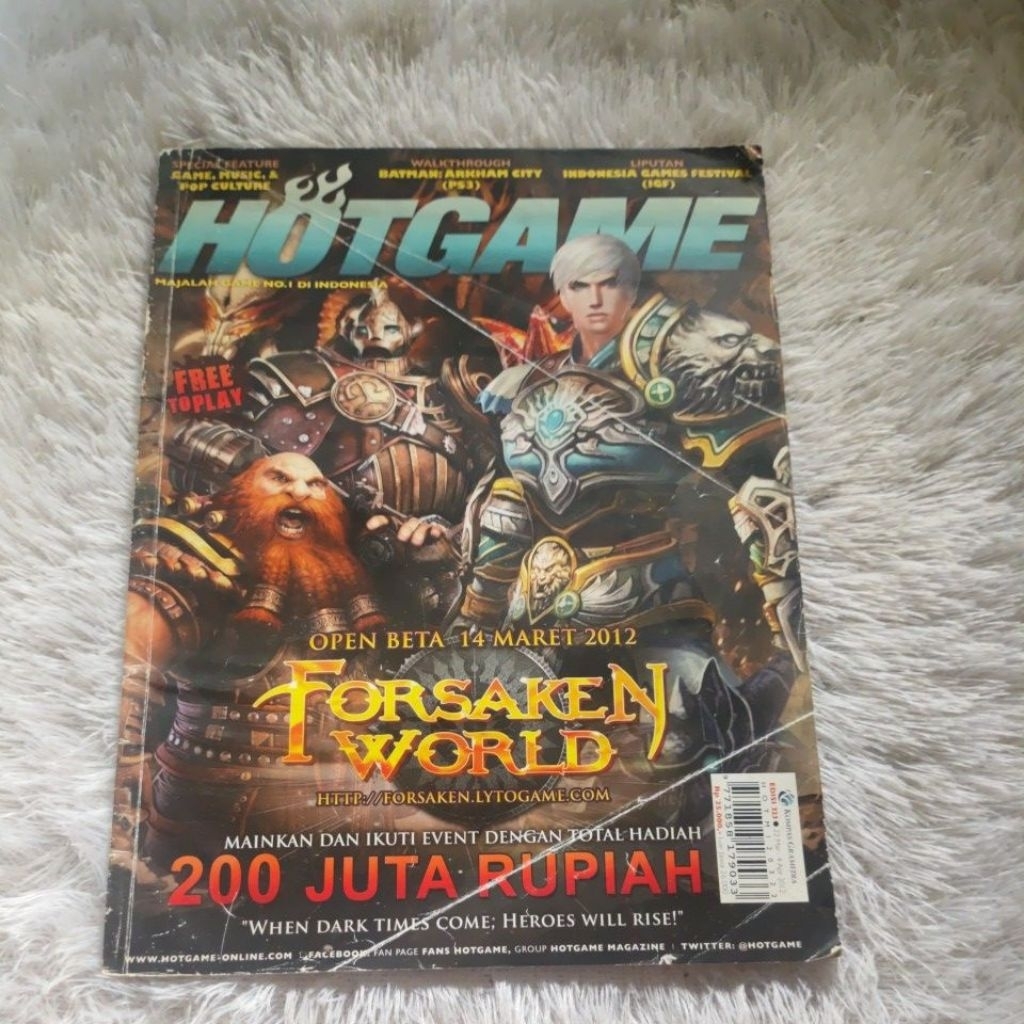 Majalah HotGame Forsaken World edisi 323 original