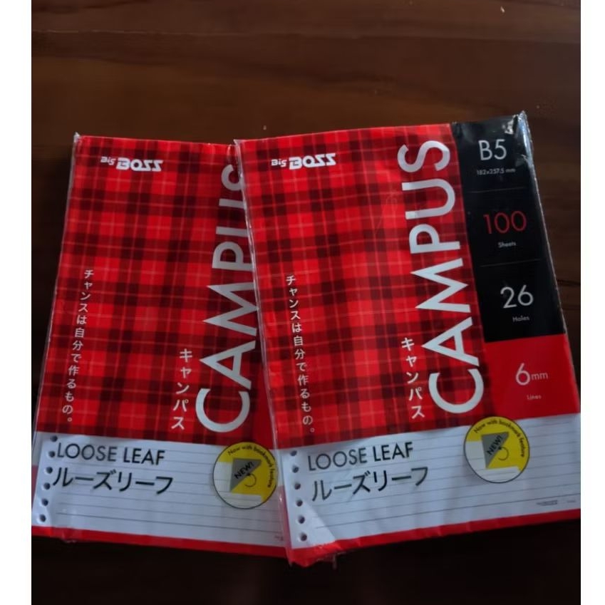 

Kertas Isi Binder Loose Leaf Big Boss Putih Bergaris Uk.B5 Isi 100 Lembar