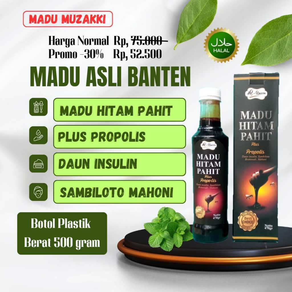 

TERLARIS: Madu Asli Banten Madu hitam pahit plus propolis asli mengatasi berbagai penyakit