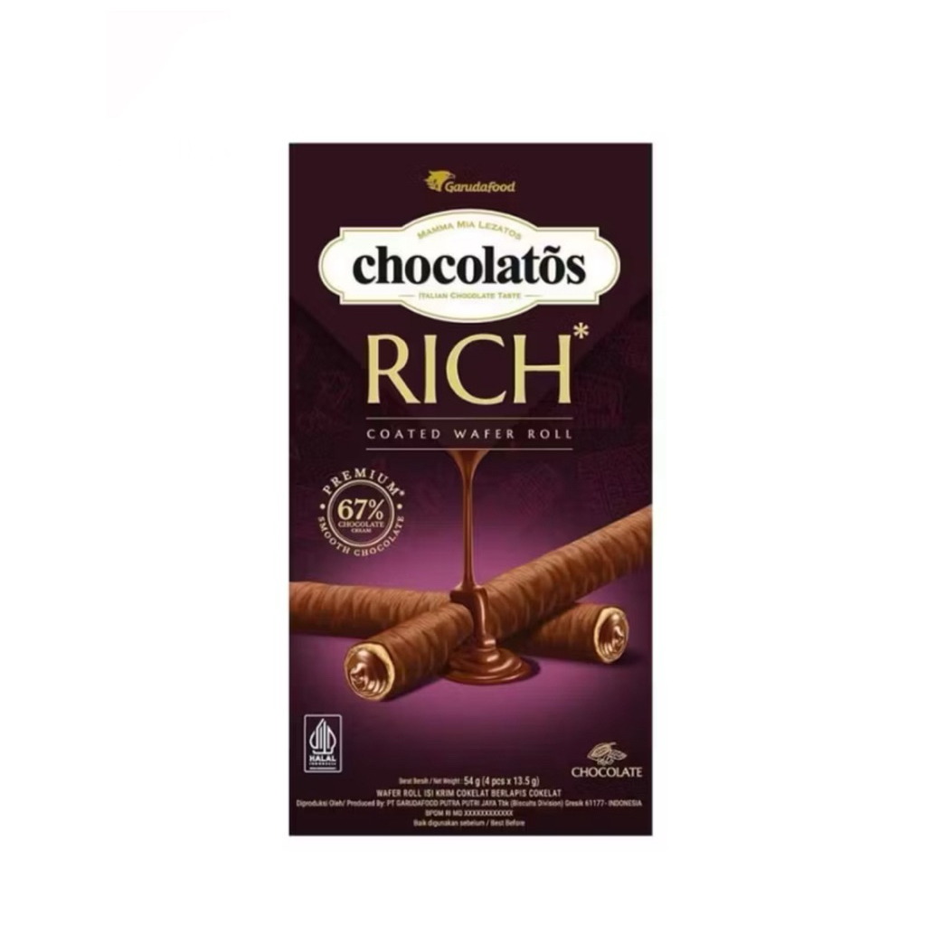 

Chocolatos Rich Coated Wafer Roll 54 gr