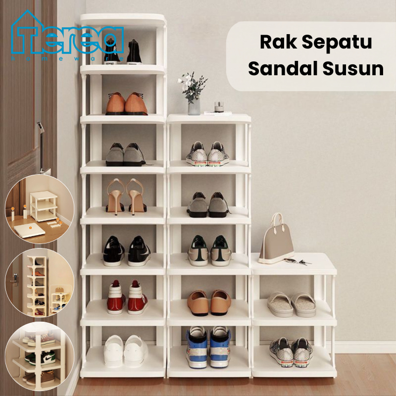 TEREA Rak Sepatu Sandal Susun Minimalis Kuat Kokoh Kualitas tinggi / Rak Sepatu Mudah Rakit Estetik 