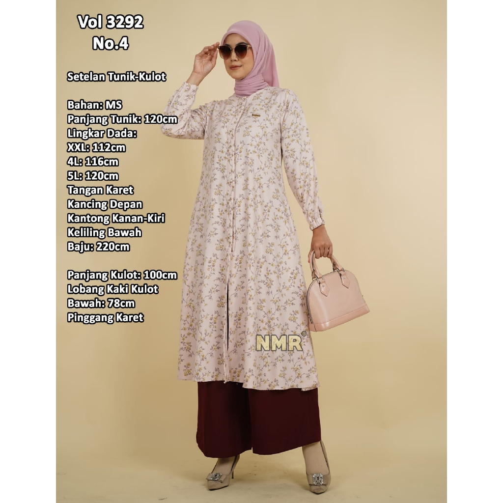 set stelan tunik kulot premium manggo stretch NMR by Namira standar hingga jumbo