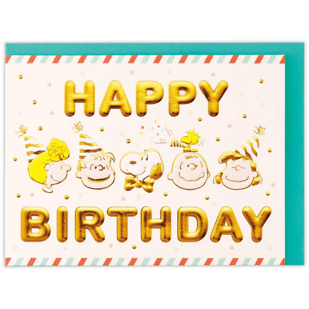 GREETING CARD- HALLMARK -PEANUTS- SNOOPY-3D EMBOSSED FACE-BIRTHDAY-JP