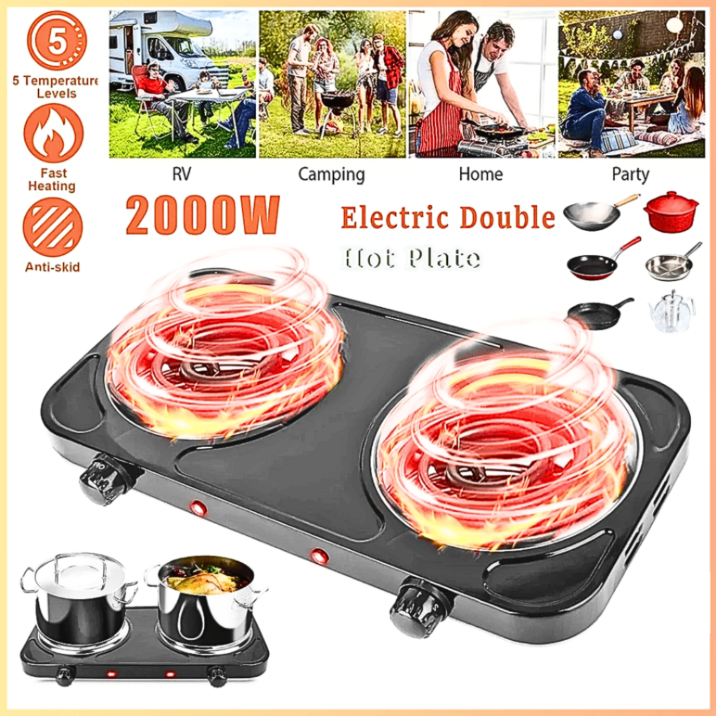 STARLUX Kompor Listrik Serbaguna 2 Tungku Hemat Listrik Portable 2000 Wat - SHP-5813 / Kompor Listri