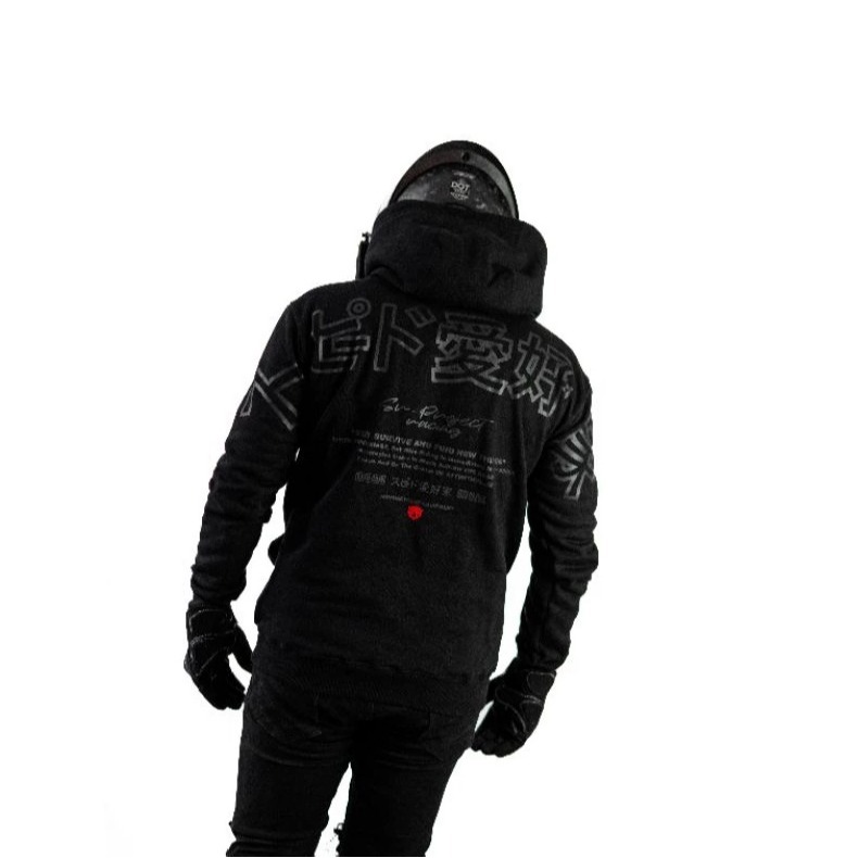 SRPROJECT HOODIE SR-PROJECT SPEED ENTHUSIAST JAPAN ART BLACK EDITION