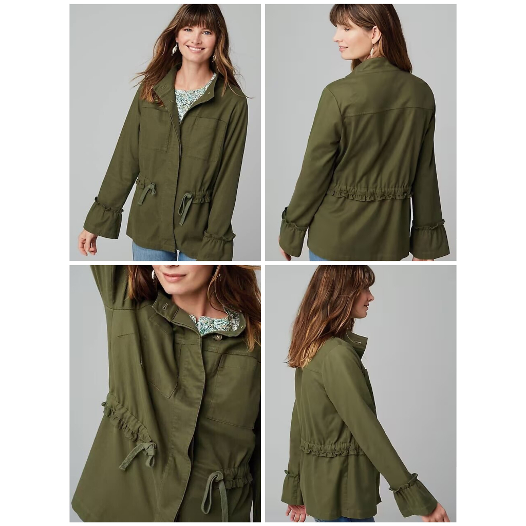 Jacket J.Jill Ruffled-Sleeves Tie-Waist Jackets