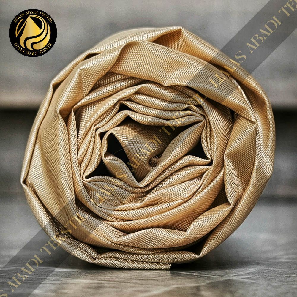 Grosir Kain Peles Capung (Cream Khaki)1 Roll 50 100 yard Bahan Furing Jaket Almamater Rompi Peci Son
