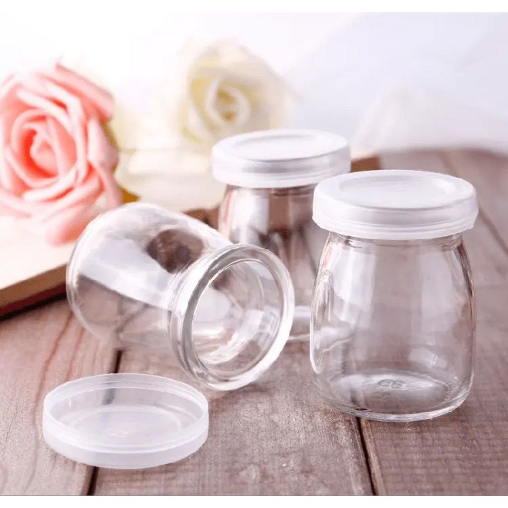 Toples Kecil Mini Beling Kaca Bening Tutup Putih  100ML