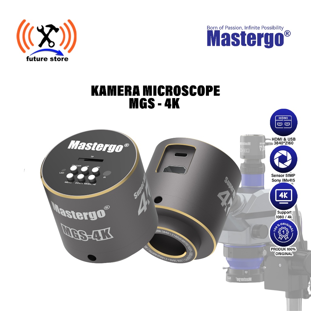 MASTERGO MGS-4K CAMERA HD MICROSCOPE ORIGINAL - KAMERA MIKROSKOP 4K 1080 HDMI - CAMERA MICROSCOPE TR