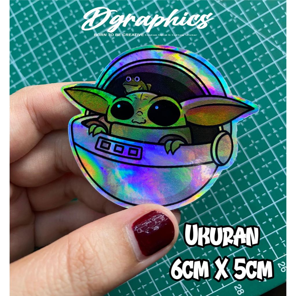 

Stiker Hologram Star Wars Baby Yoda Sticker Murah